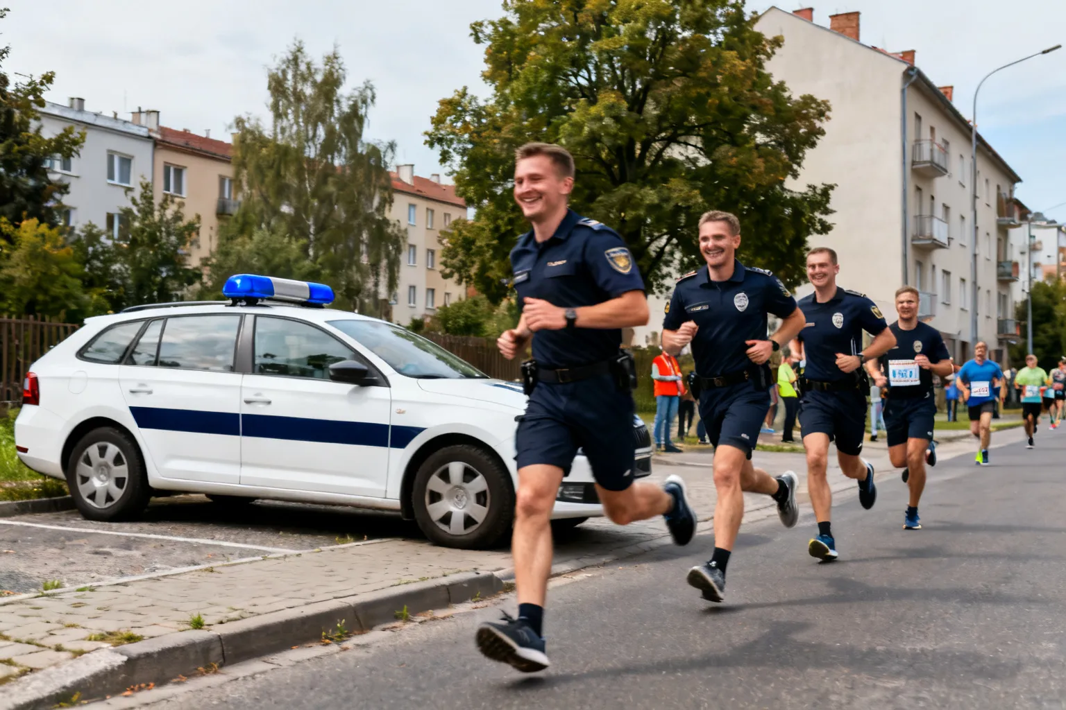 Policjanci z Krakowa biegli w I Półmaratonie Mościckim