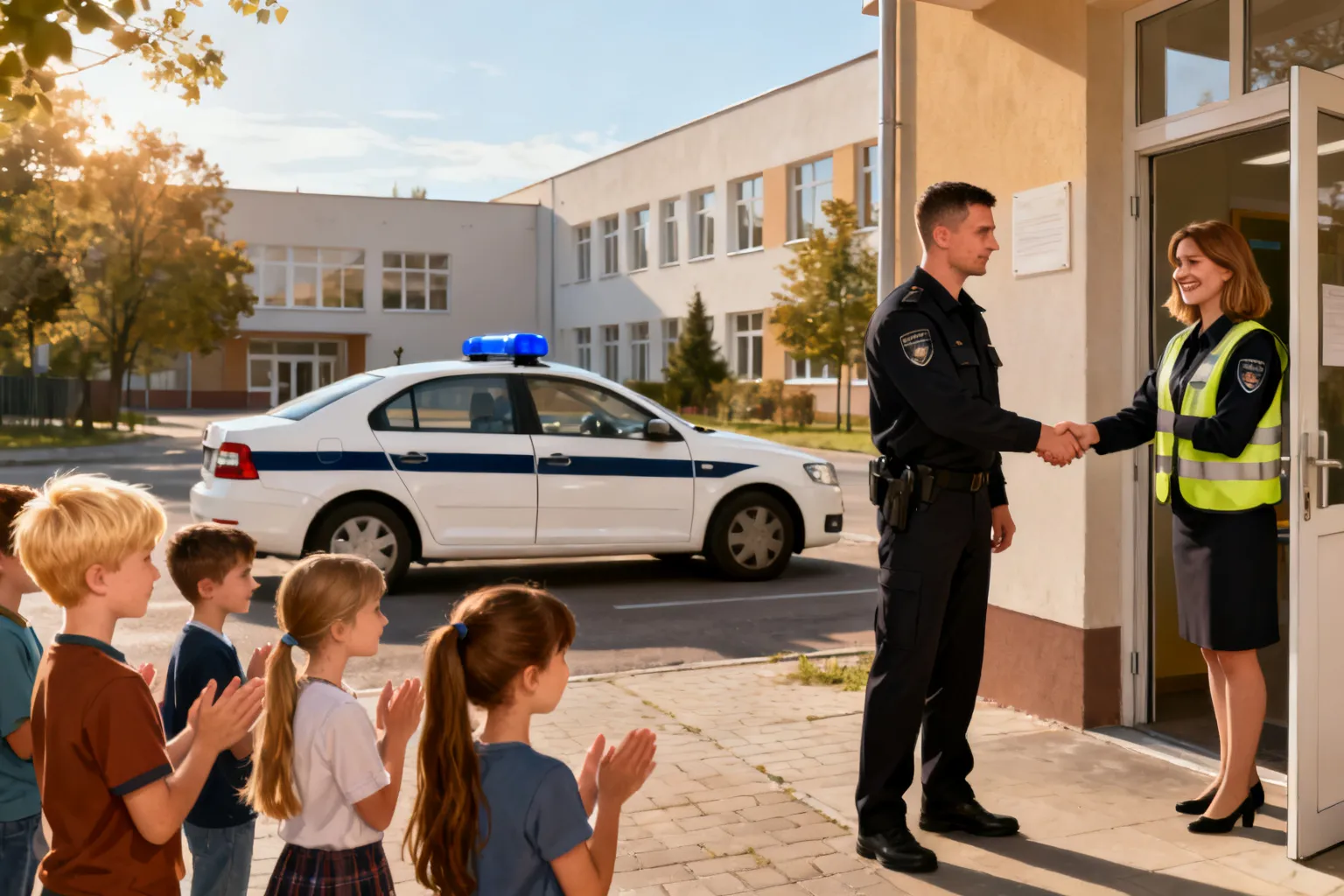 Policjanci na jubileuszu Szkoły Podstawowej nr 7 w Krakowie