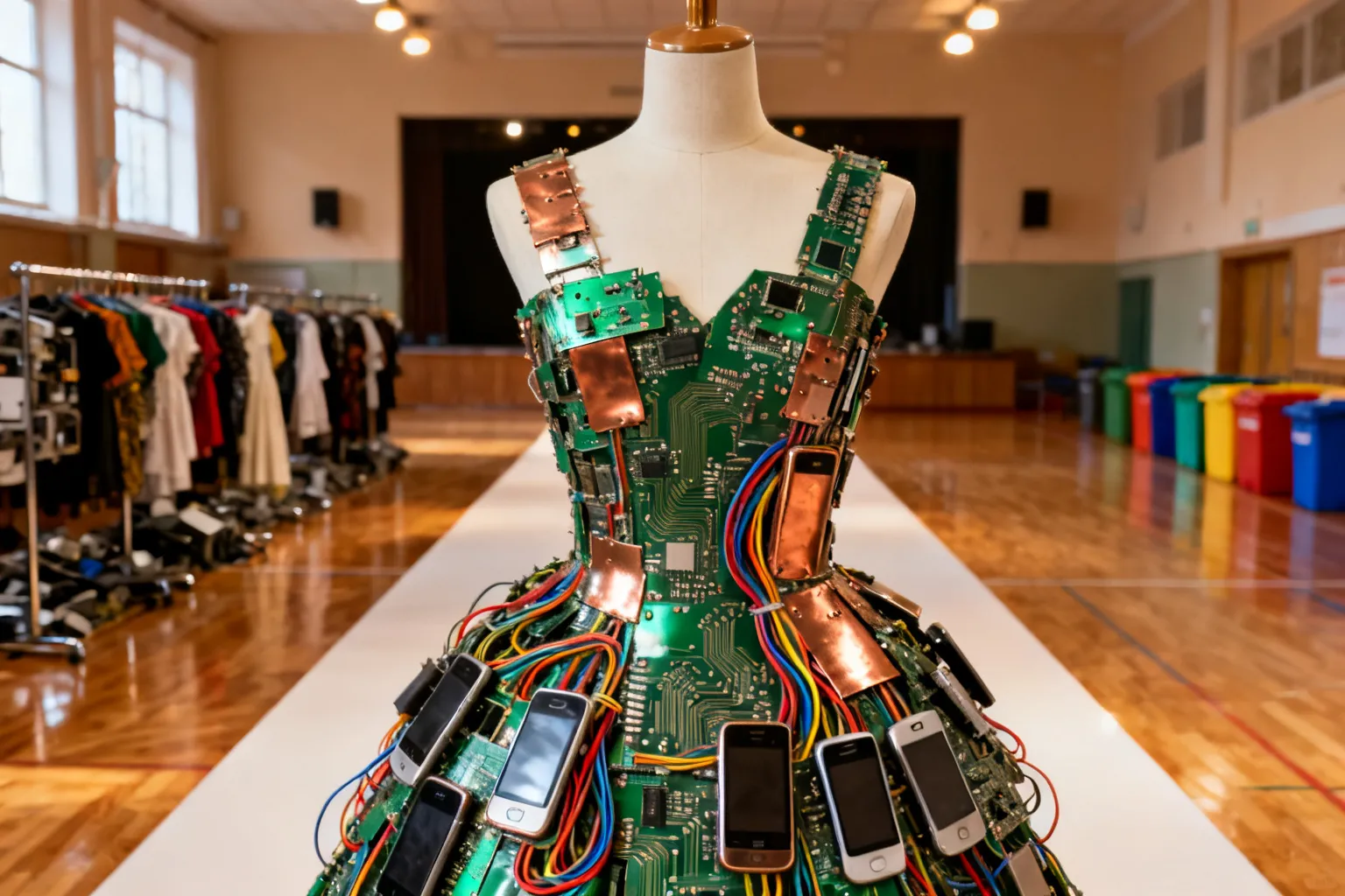 Moda na recykling finał Targówek — kreacje z elektroodpadów edukowały o segregacji
