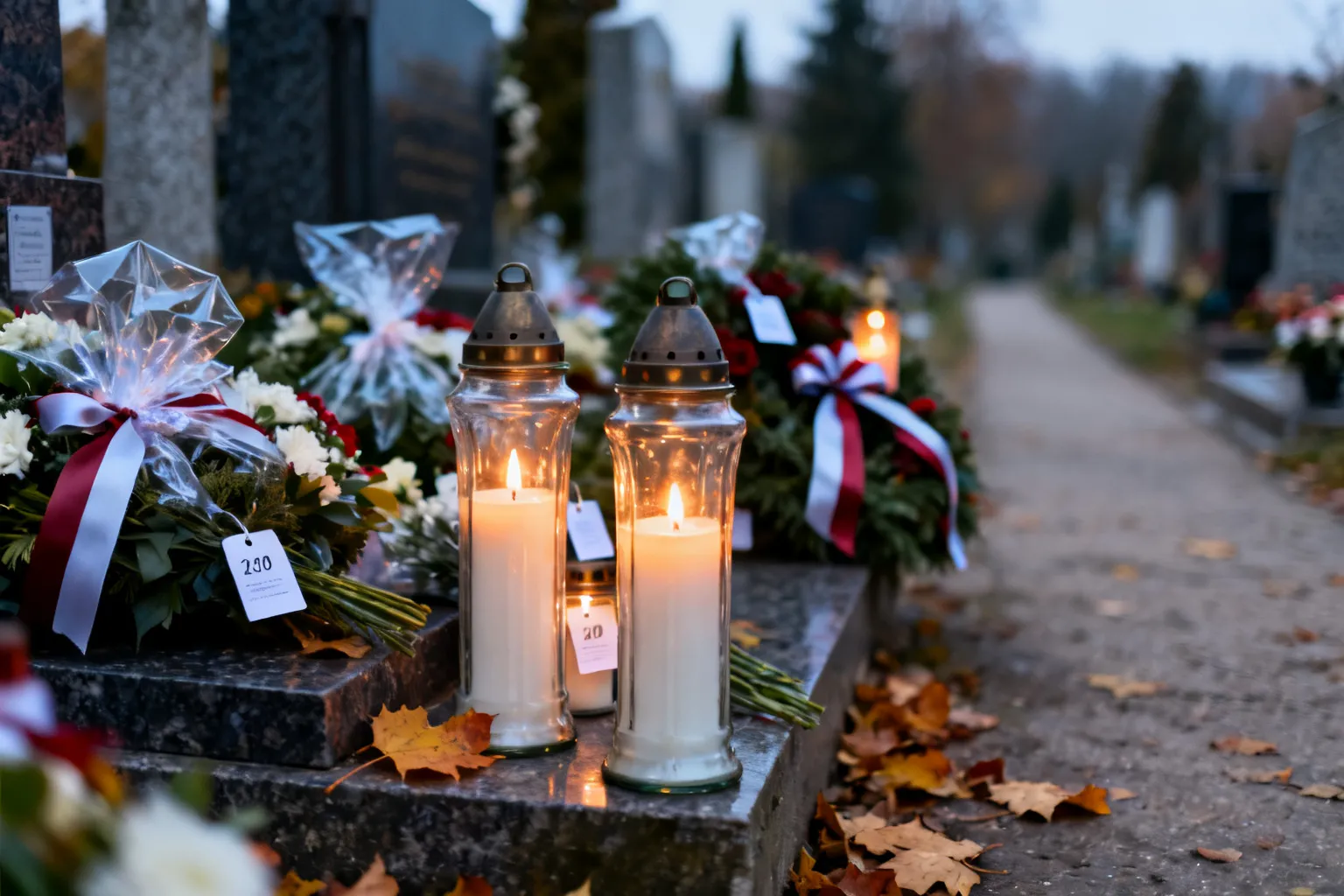 Ceny zniczy i wiązanek Kraków 2026: przed cmentarzami znicze po 100 zł, wiązanki do 200 zł