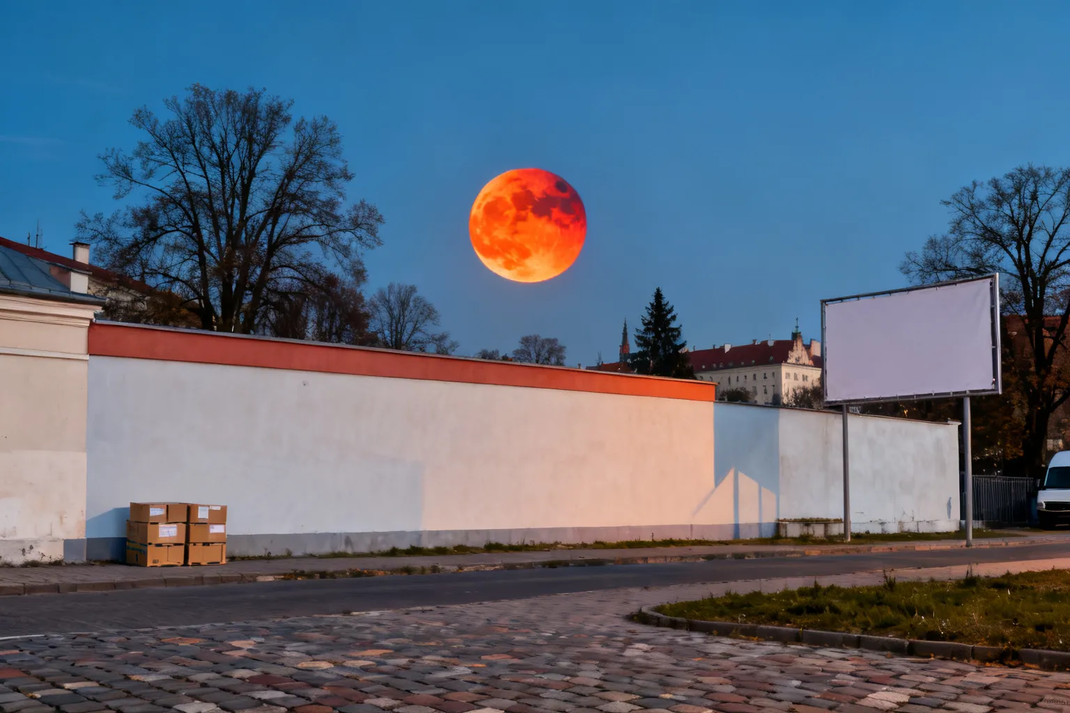 Częściowe zaćmienie Księżyca nad Krakowem 28 sierpnia — Księżyc zyskał czerwono‑pomarańczowy odcień
