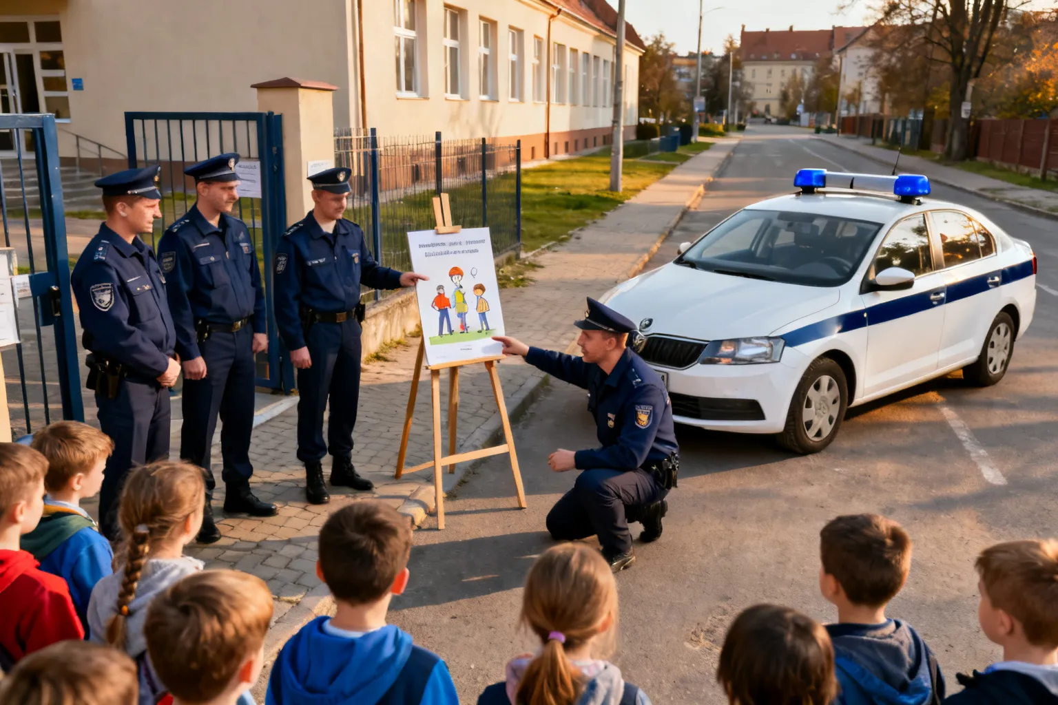 Prelekcja policjantów dla uczniów SP nr 155 w Krakowie