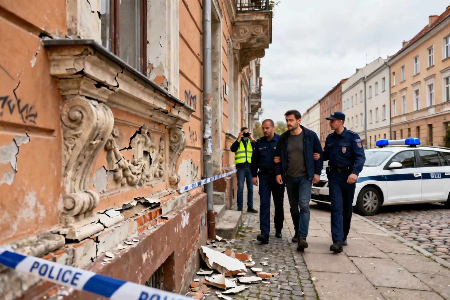 41-latek zatrzymany za zniszczenie zabytkowej kamienicy na ul. Dietla