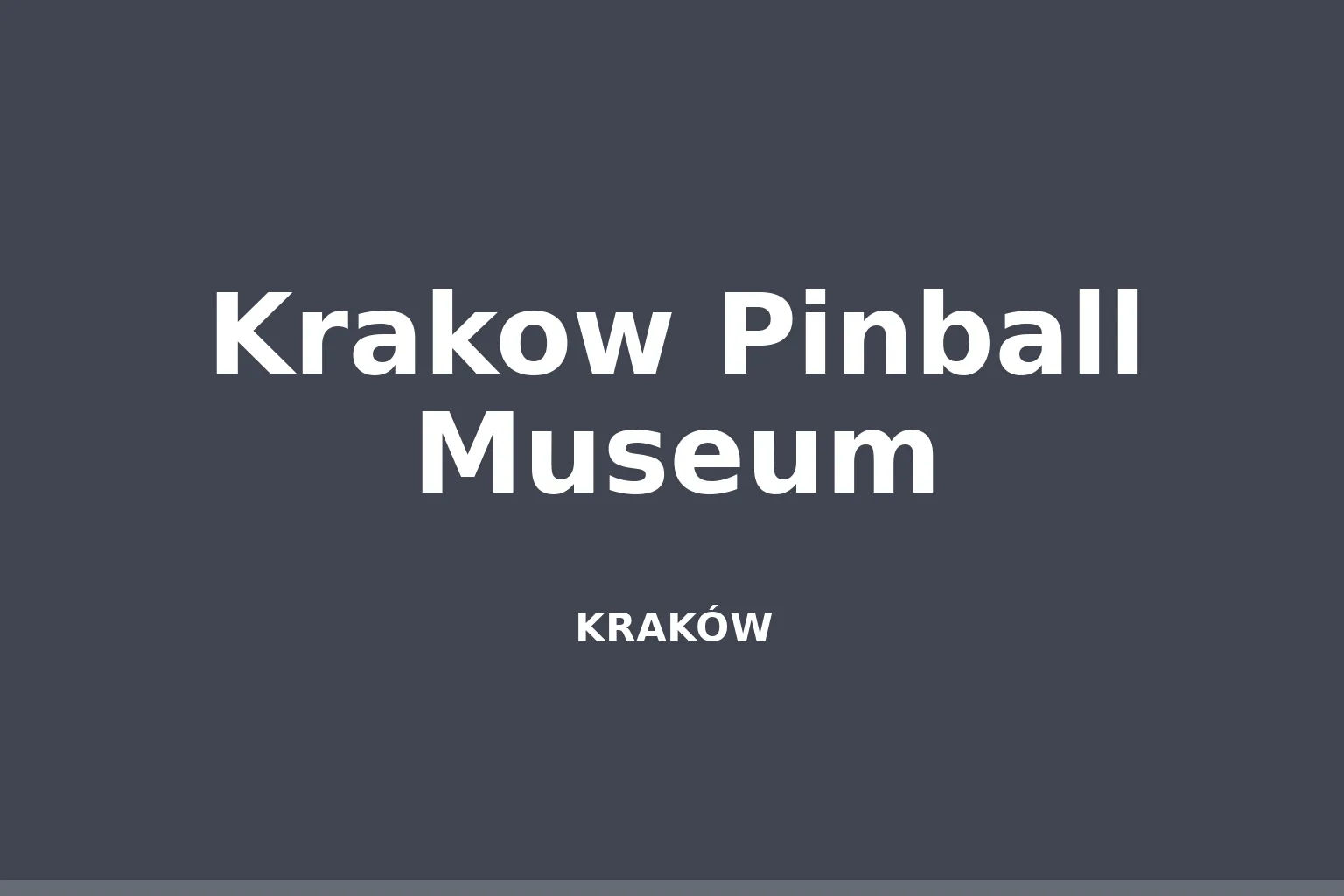 Krakow Pinball Museum