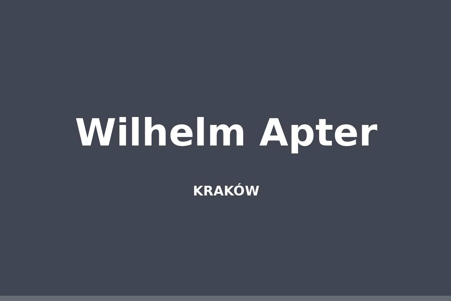 Wilhelm Apter
